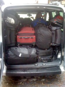 This is how we drove to Rio...the van was packed!